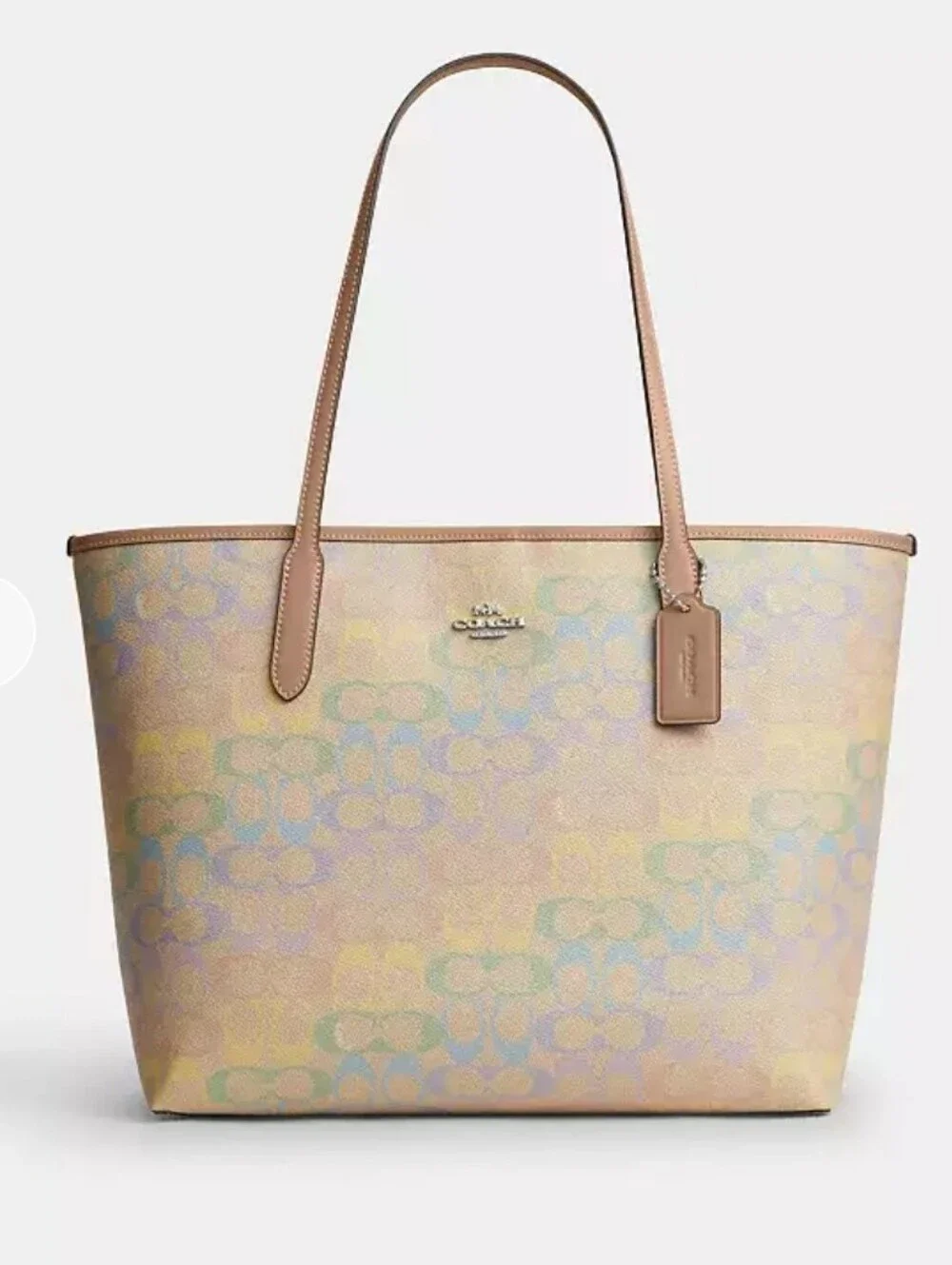 City Tote Bag in Rainbow Signature Canvas - Picture 1 of 2